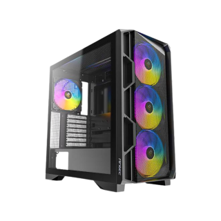 Antec AX1000 ARGB Lite - Mid-Tower Gaming Case - Sleek Geometric Design with Full-View Side - Tool-Free Panel Design / Casing PC Gaming