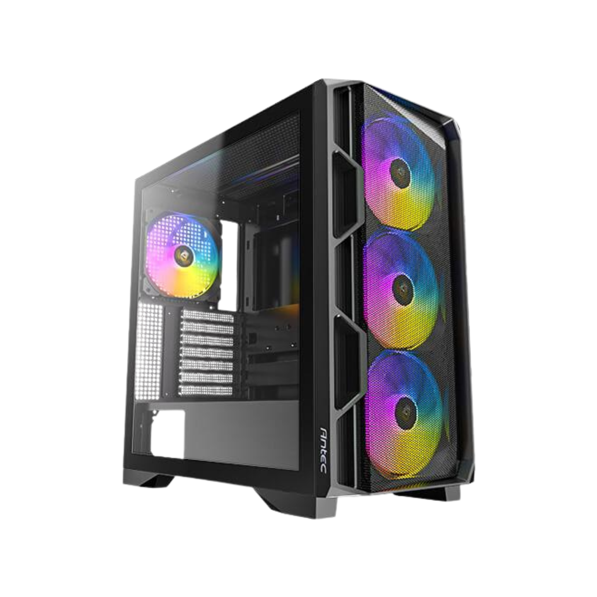 Antec AX1000 ARGB Lite - Mid-Tower Gaming Case - Sleek Geometric Design with Full-View Side - Tool-Free Panel Design / Casing PC Gaming