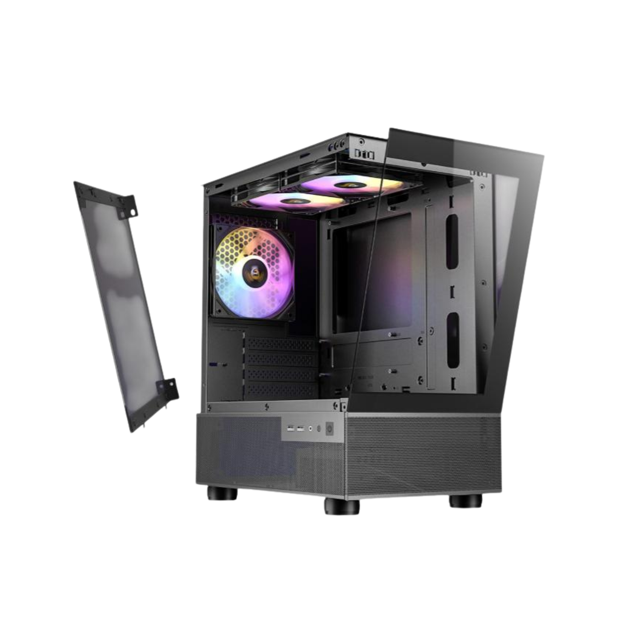 Antec CX200M ARGB - Mini-Tower Gaming Case - Panoramic View - Tool-Free Panels - Tempered Glass Side Panel / Casing PC Gaming